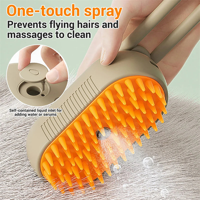 3 in 1 brush and steamer for pets